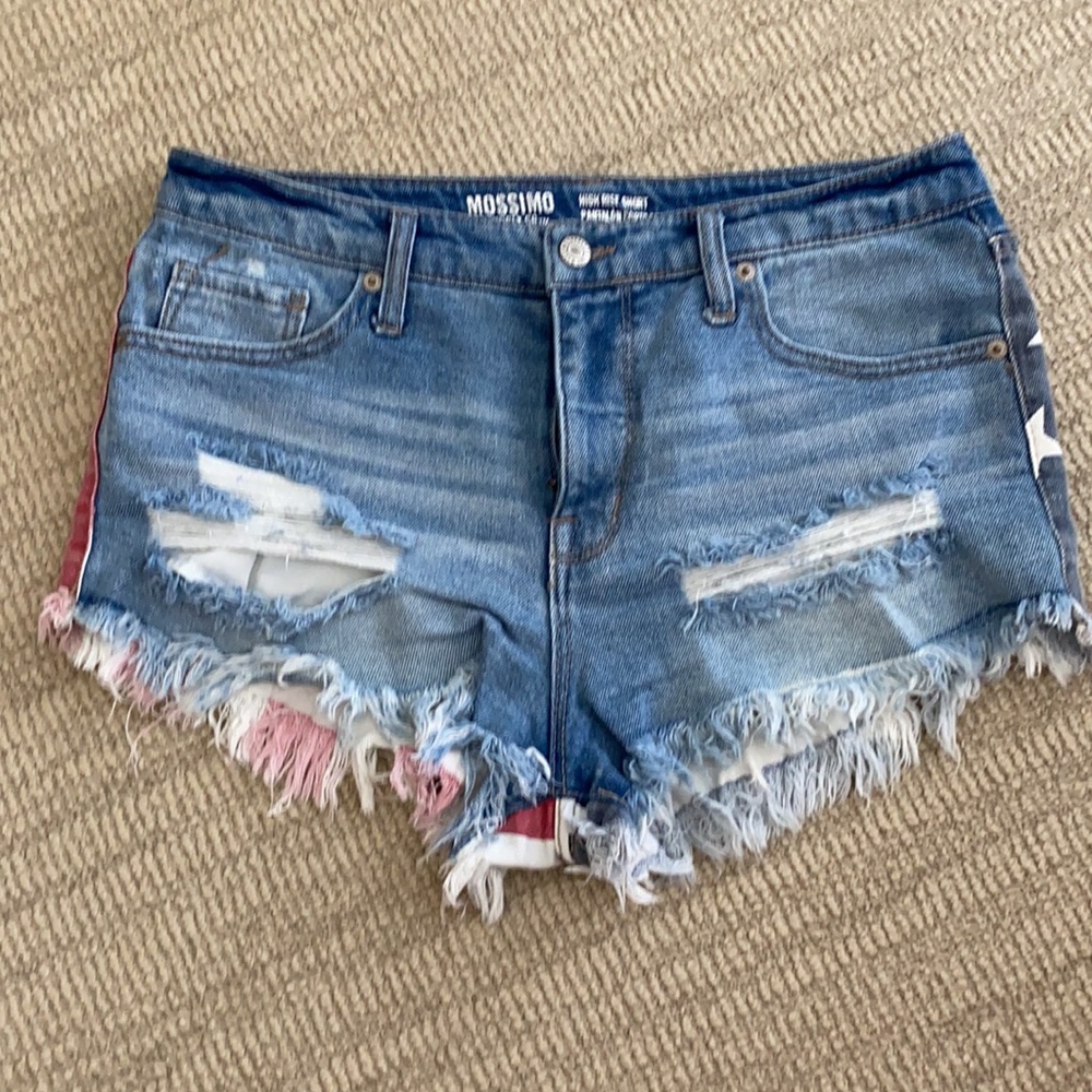 High rise American Flag Shorts